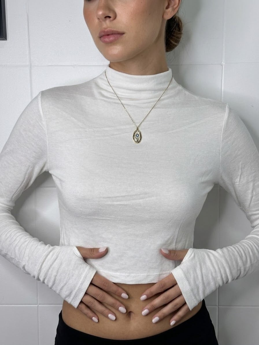 Crop con Manica a guanto In Cotone - DR- CLYDE SHOP ONLINE