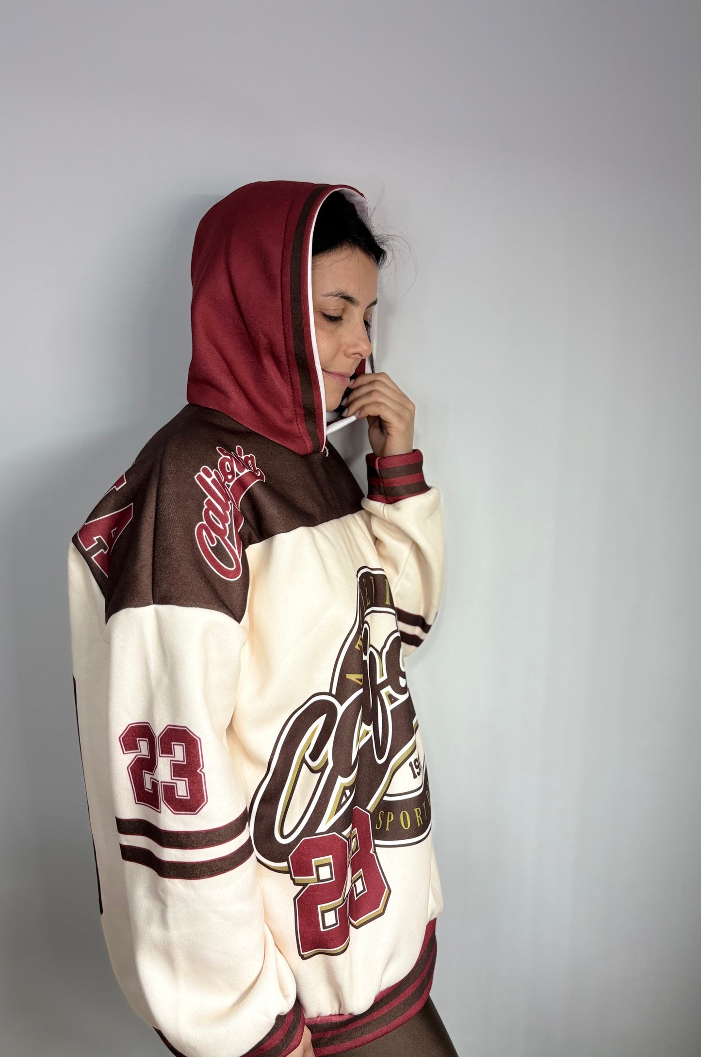 Felpa Donna con Cappuccio Stile College - Hoodie Oversize Athletic