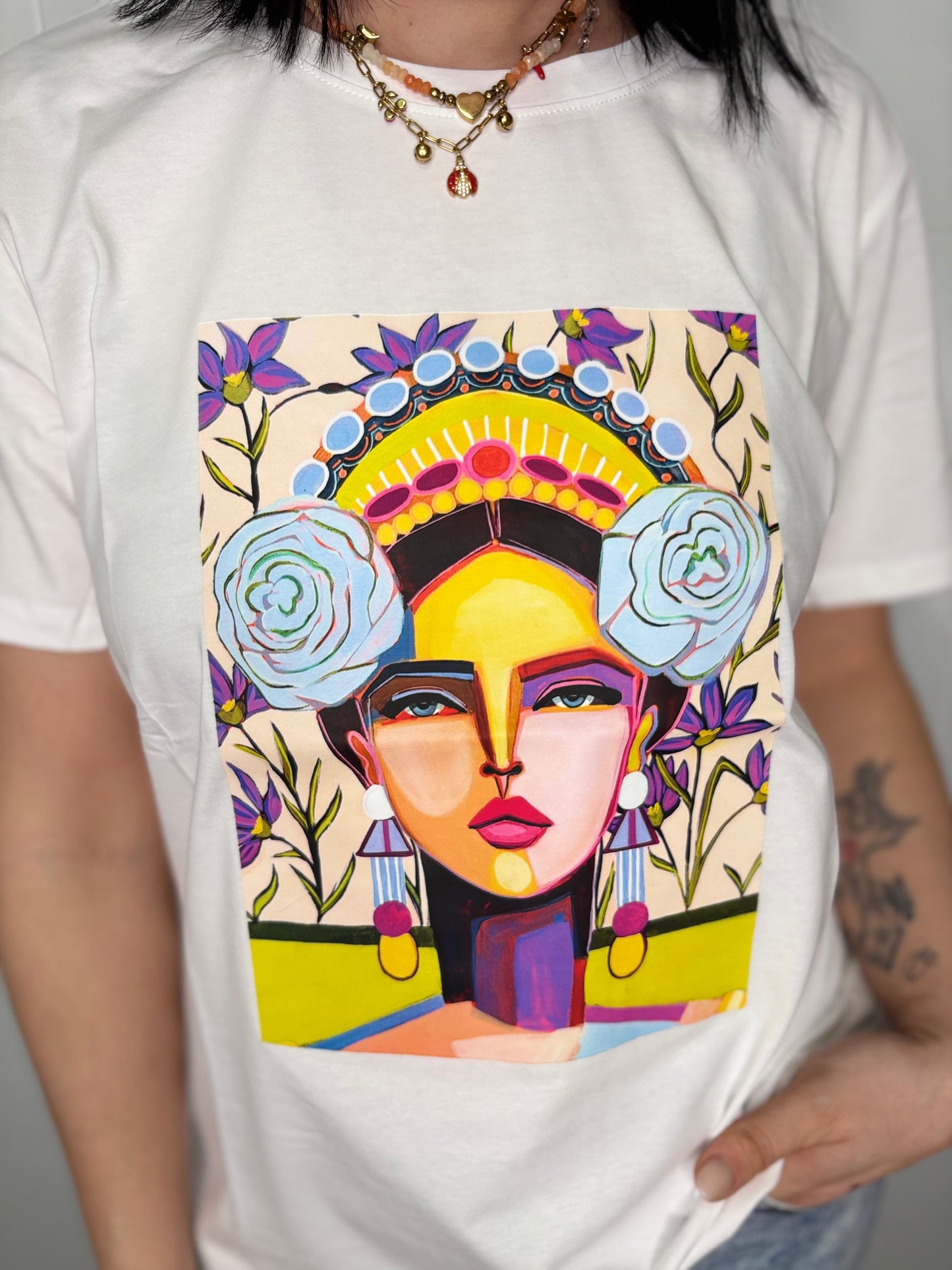 T-Shirt Artistica Frida - Taglia Unica XS-L