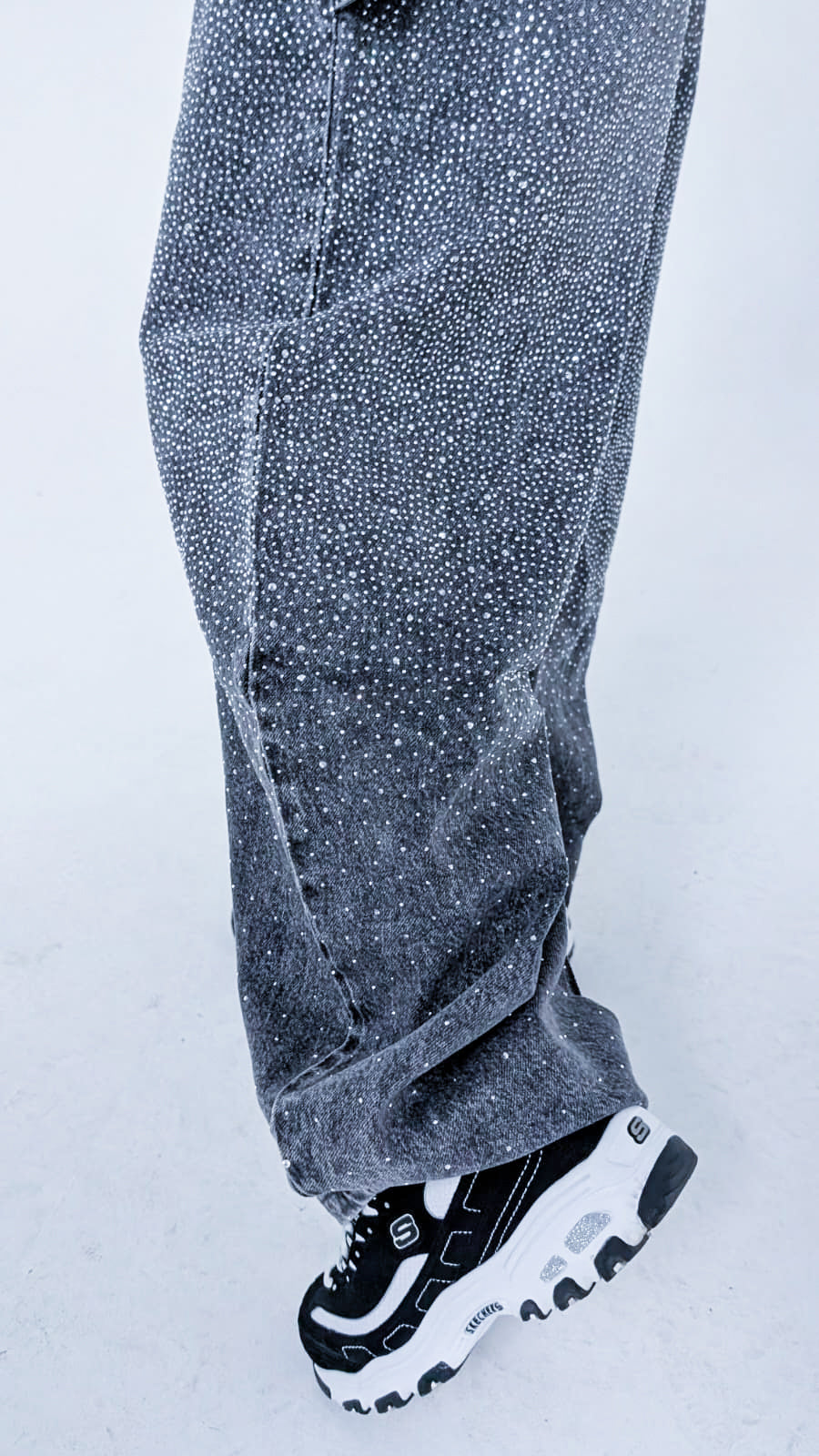 Jeans Glitter Donna - Stile Baggy con Strass