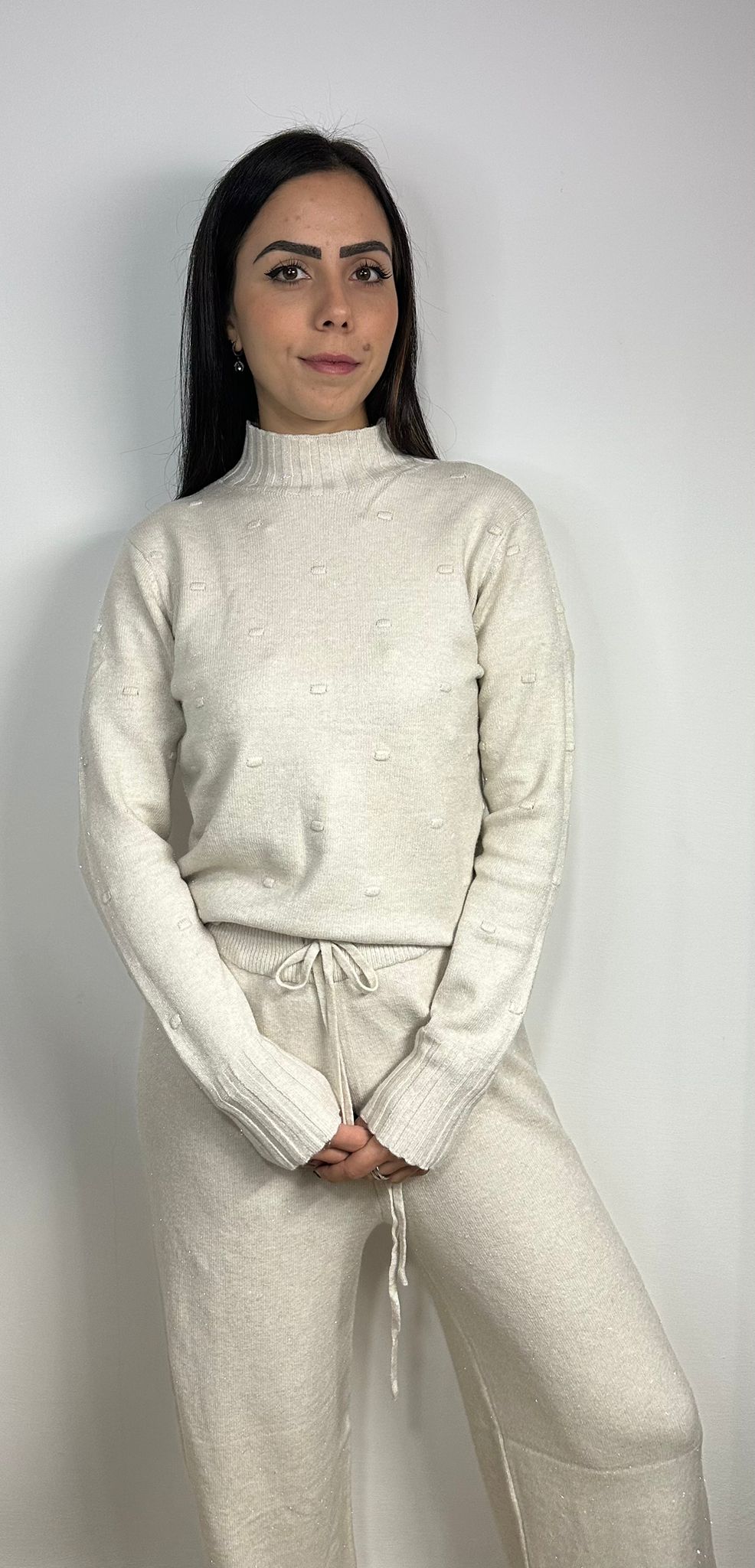 Coordinato Donna in Lana con Lurex - Completo Maglia e Pantalone