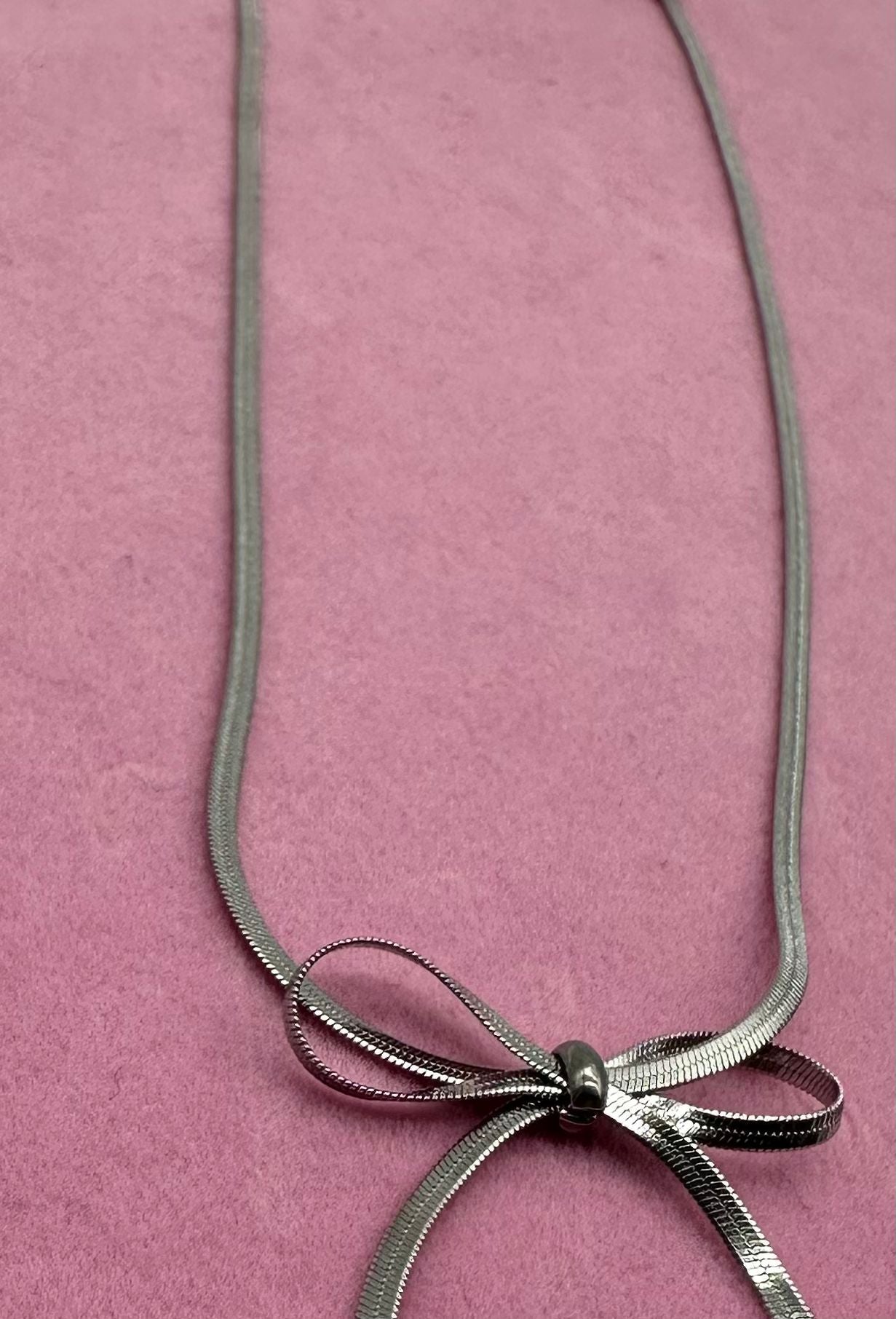 Collana Fiocco Elegante - Acciaio Inossidabile Oro e Silver