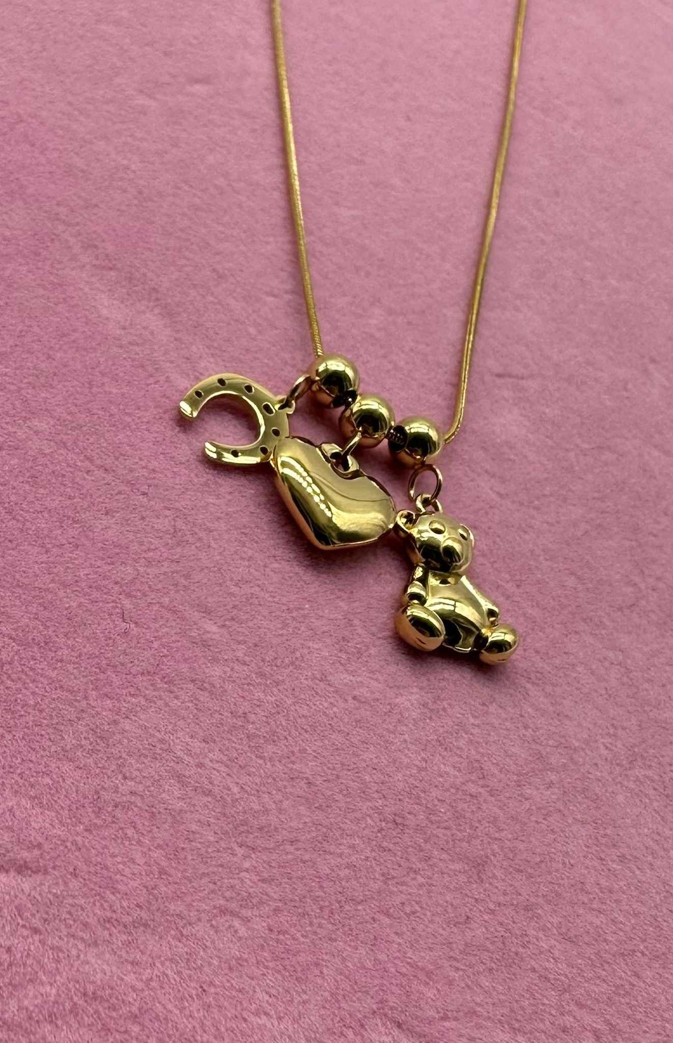 Collana Charm Fortuna - Acciaio Inossidabile Oro e Silver