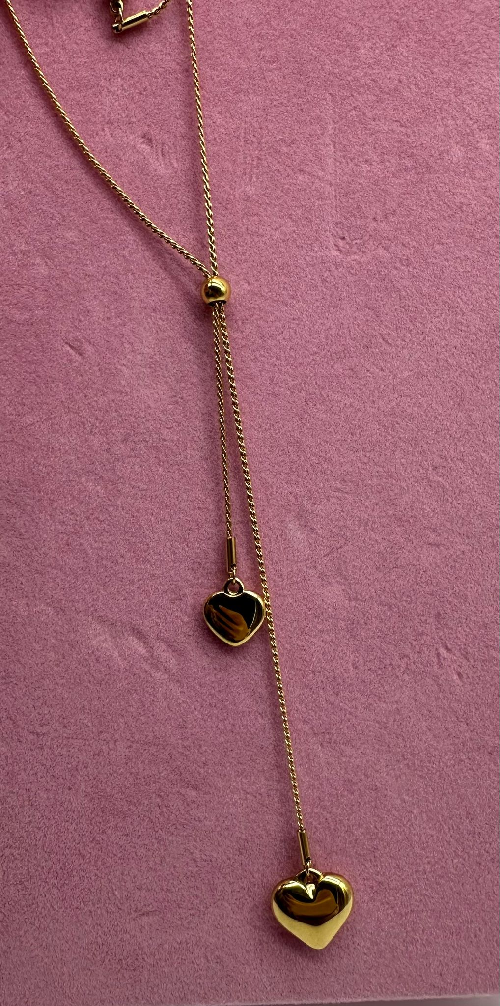 Collana Doppio Cuore Regolabile - Acciaio Inossidabile Oro e Silver