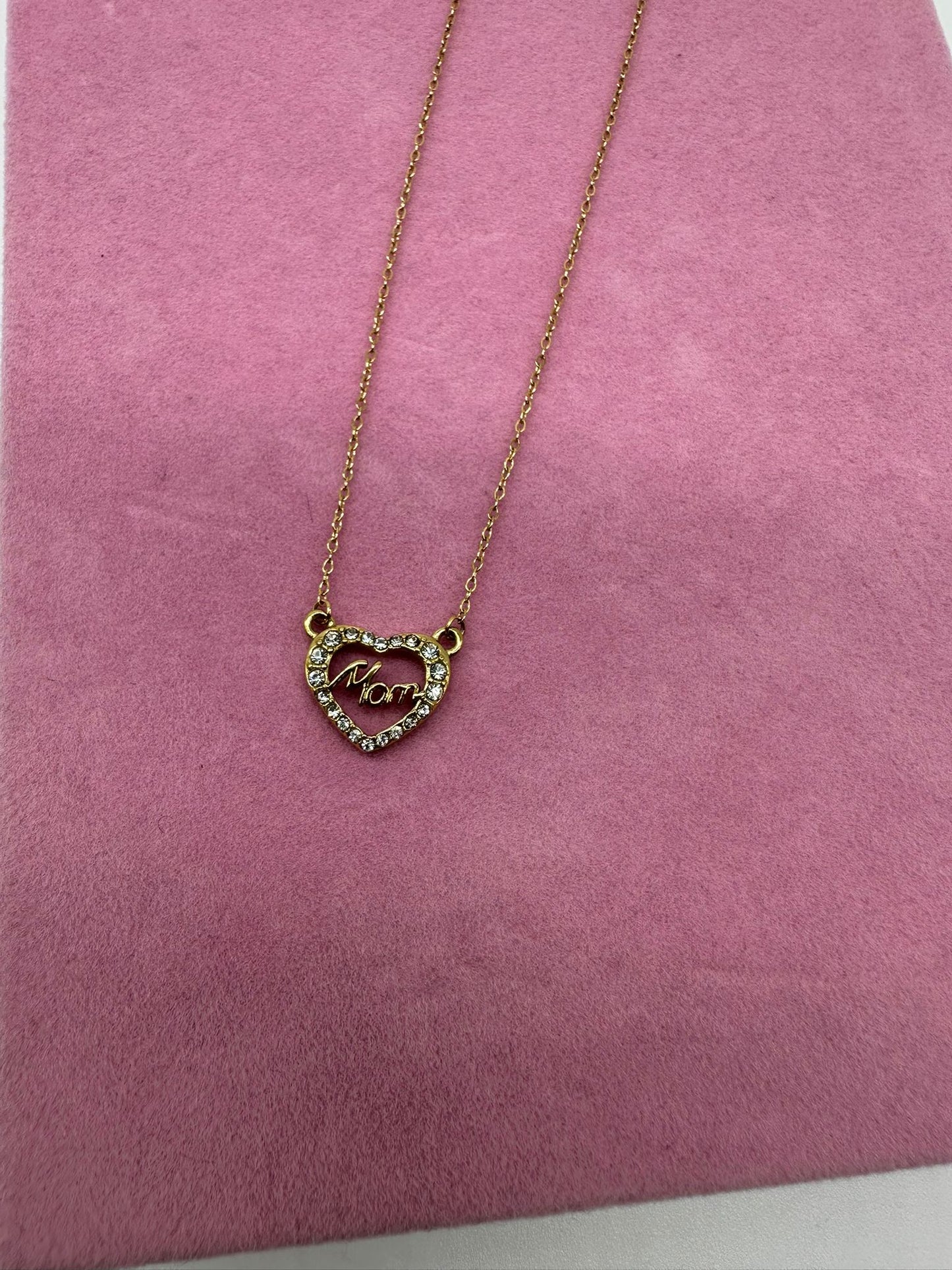 Collana Cuore con Cristalli - Acciaio Inossidabile Gold & Silver