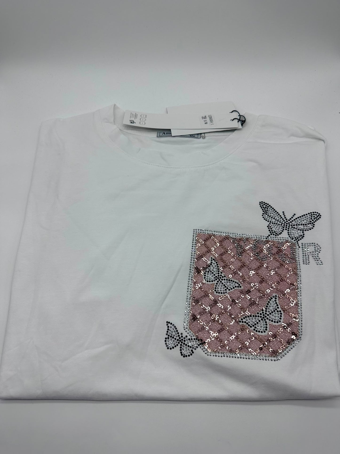 T-Shirt donna taschino farfalle