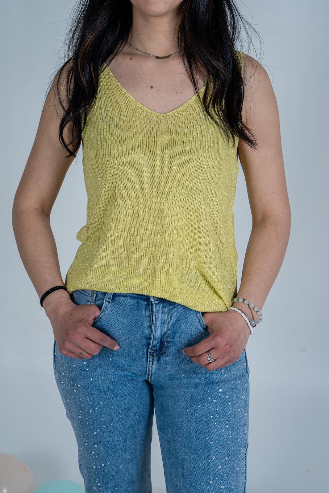 Canotta in Filо con Glitter - Versatile e Stilosa | DR-CLYDE SHOP