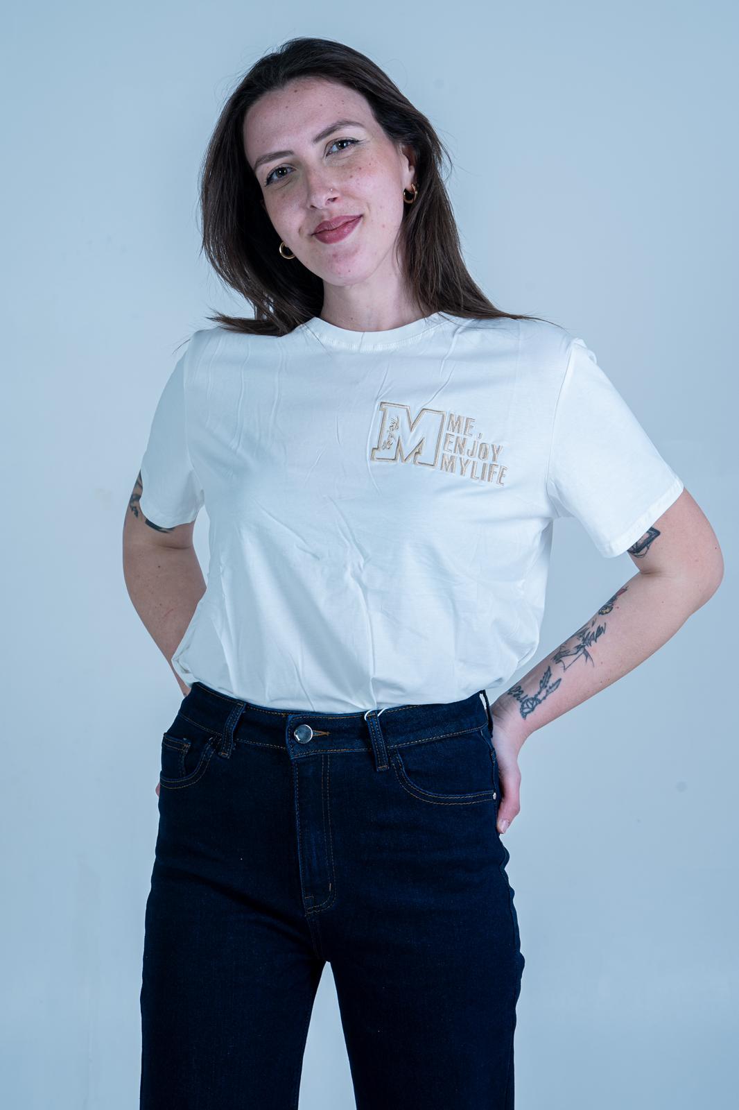 T-Shirt con Stampa Cucita - Cotone di Alta Qualità | DR-CLYDE SHOP