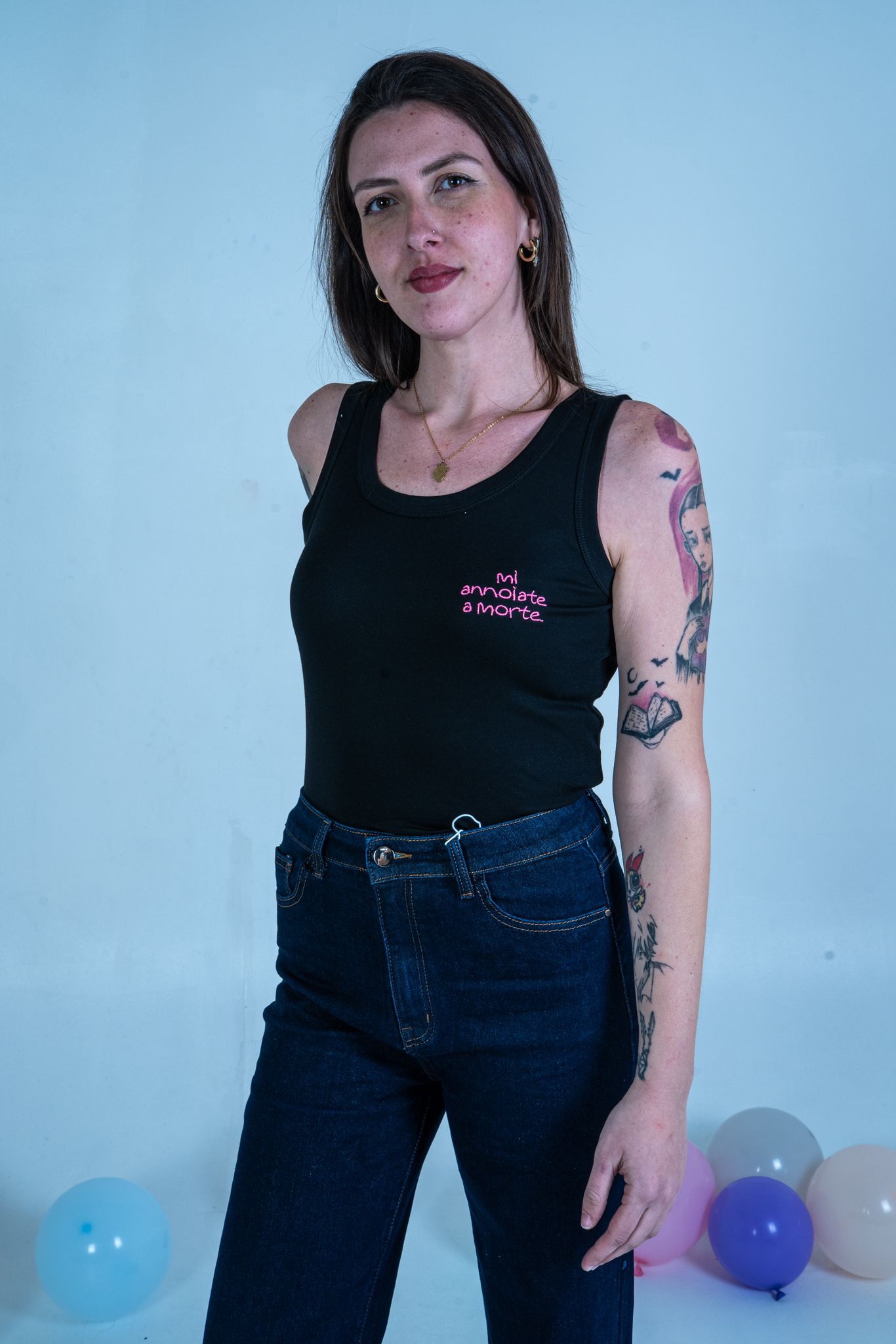 Canotta ricamata "Mi annoiate a morte" | DR-CLYDE SHOP