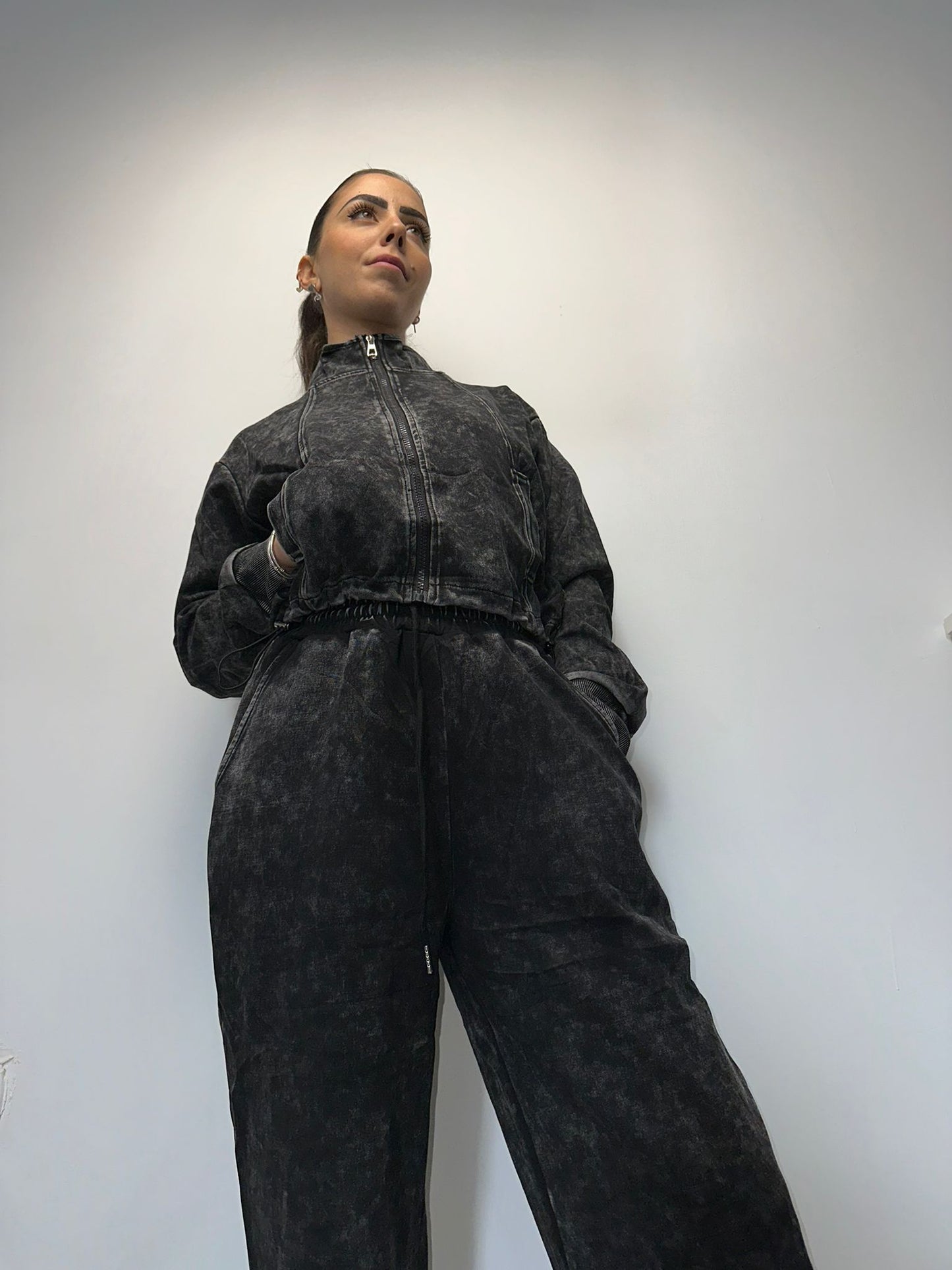 Coordinato Sportivo Tie-Dye Malva - Tuta Completa Donna