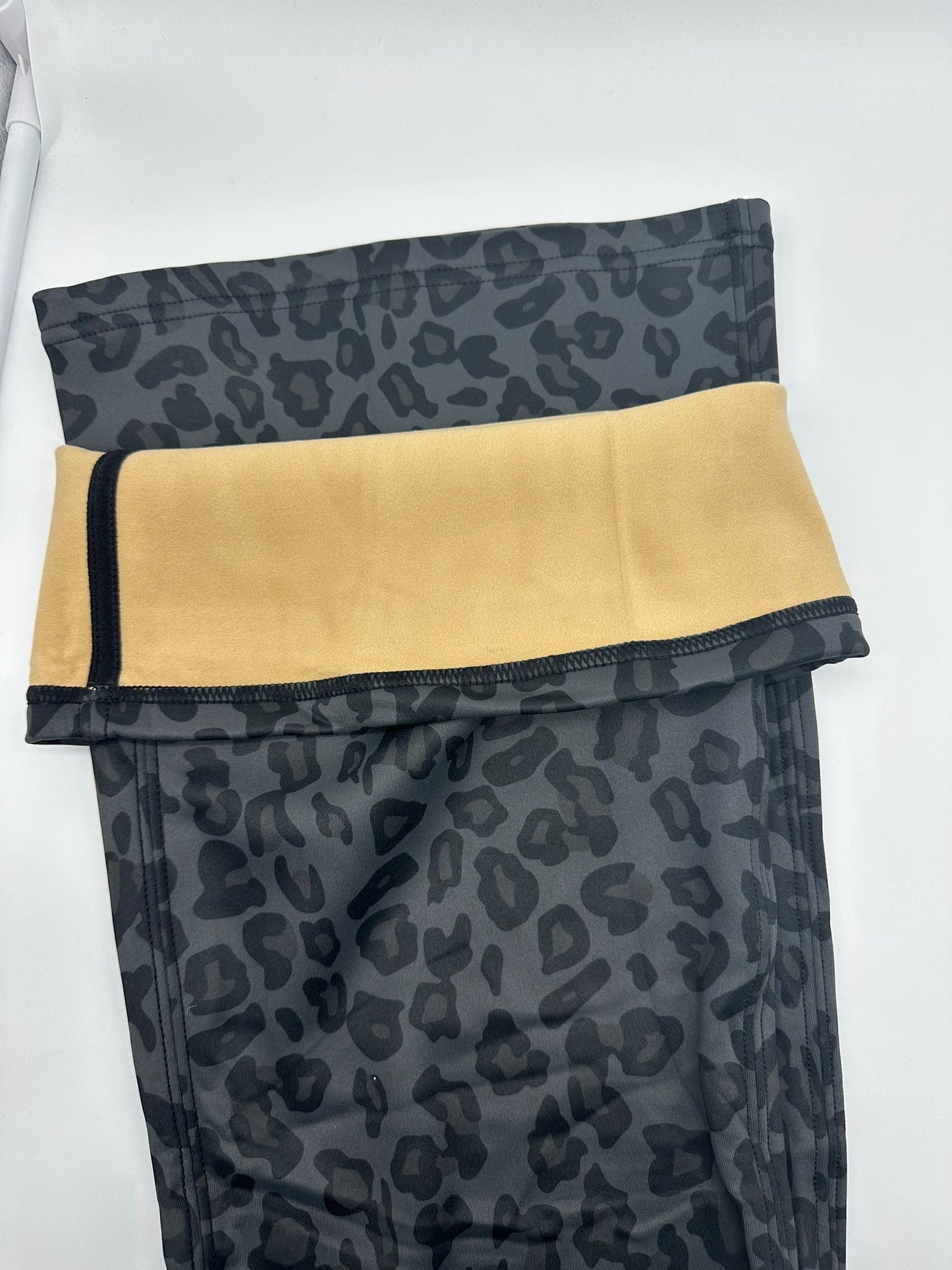 Leggings Donna Animalier Felpati a Zampa con Vita Alta