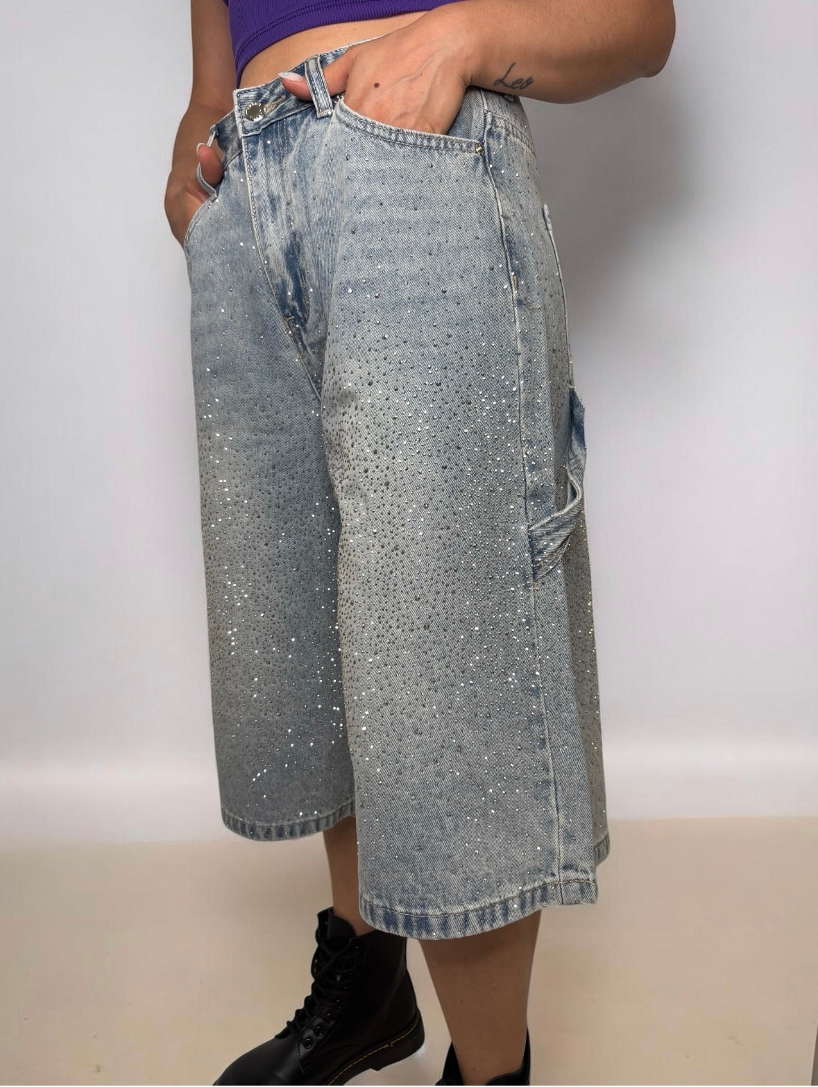 Bermuda donna con brillantini- DR-CLYDE SHOP ONLINE