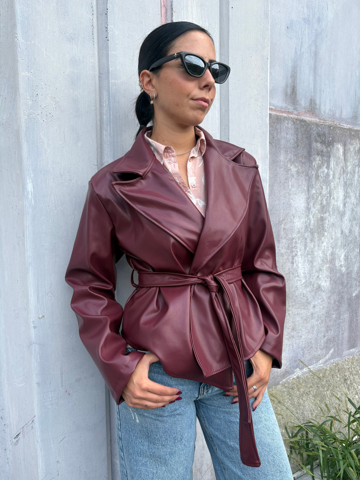 Giacca in Similpelle con Cintura - DR-CLYDE SHOP ONLINE