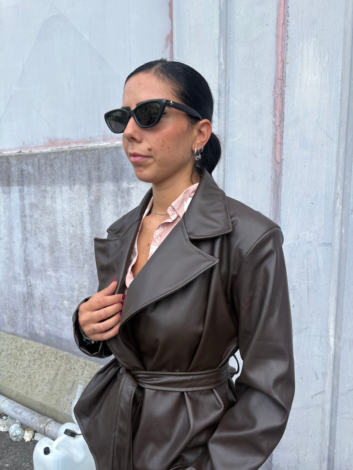 Giacca in Similpelle con Cintura - DR-CLYDE SHOP ONLINE