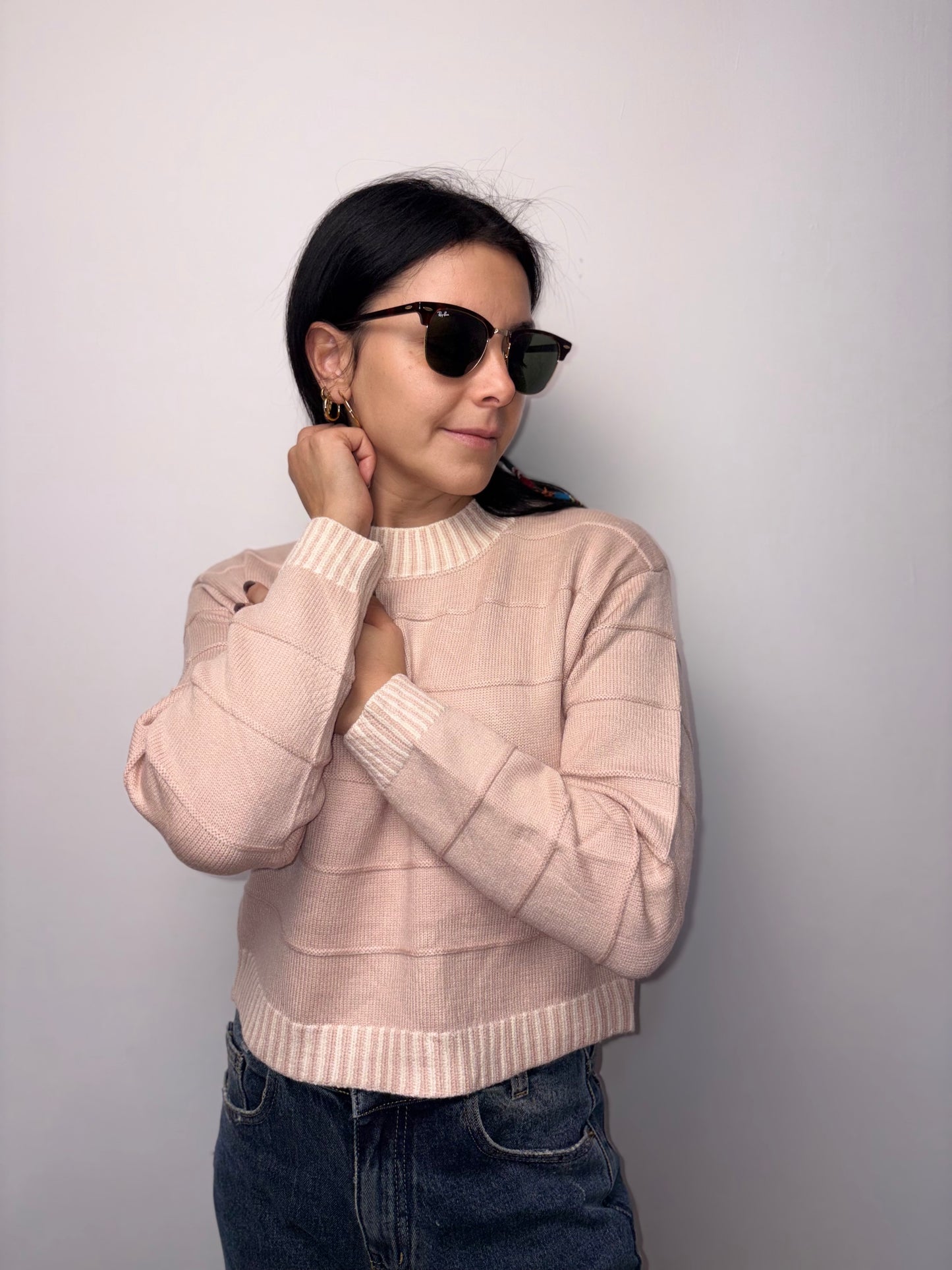 Maglione Crop con Righe - Stile Casual Elegante