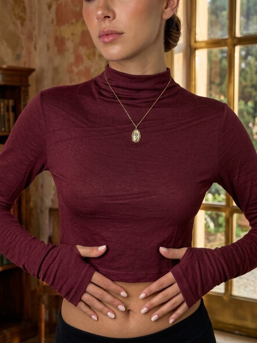 Crop con Manica a guanto In Cotone - DR- CLYDE SHOP ONLINE