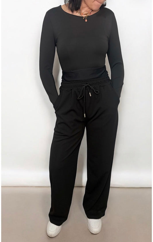 Pantalone Tuta Donna con Banda Colorata in Vita - Taglia Unica