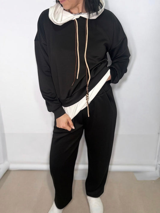 Tuta Sportiva Donna Bicolore con Cappuccio