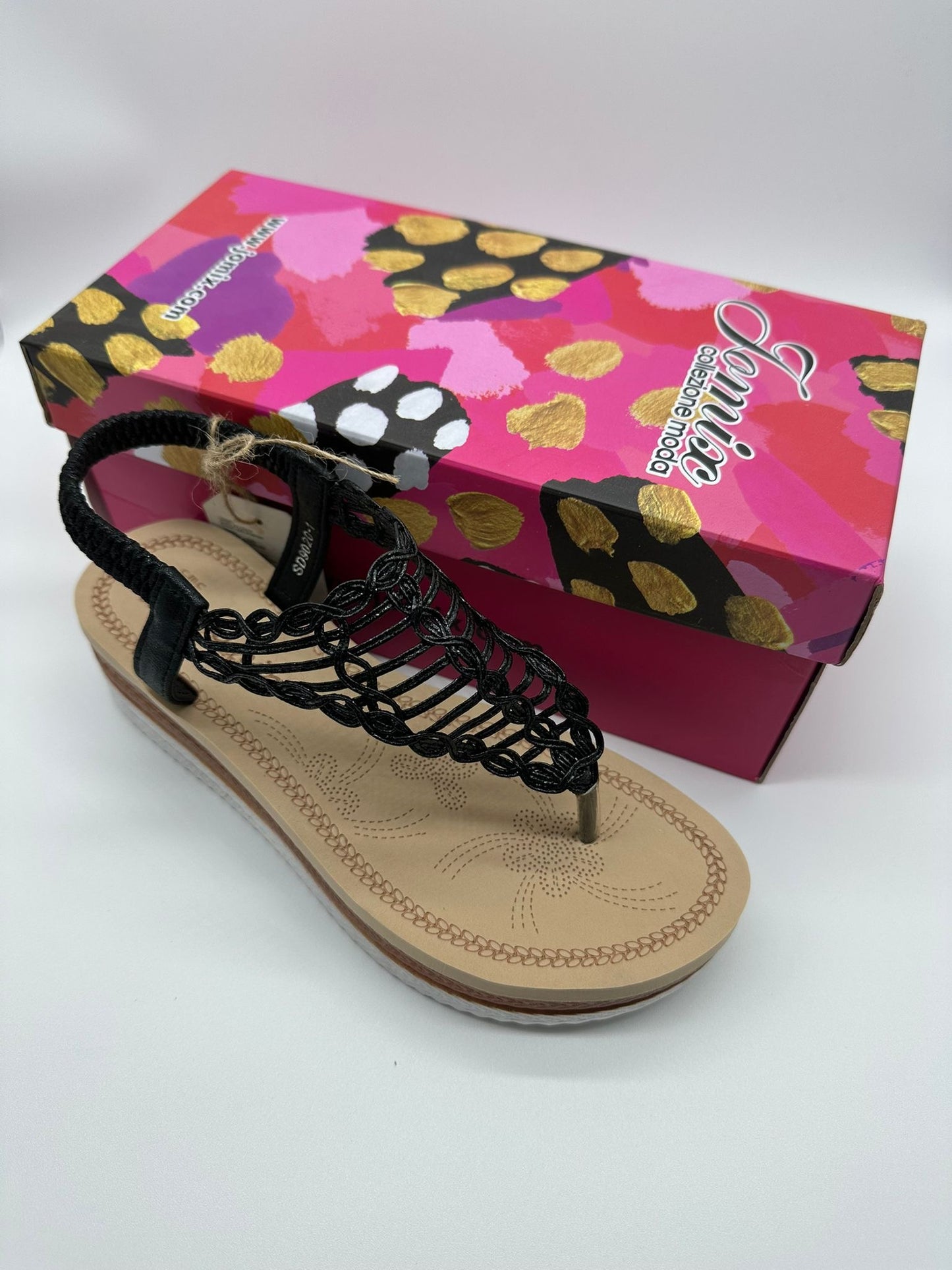 Sandali Infradito Donna Neri Intrecciati