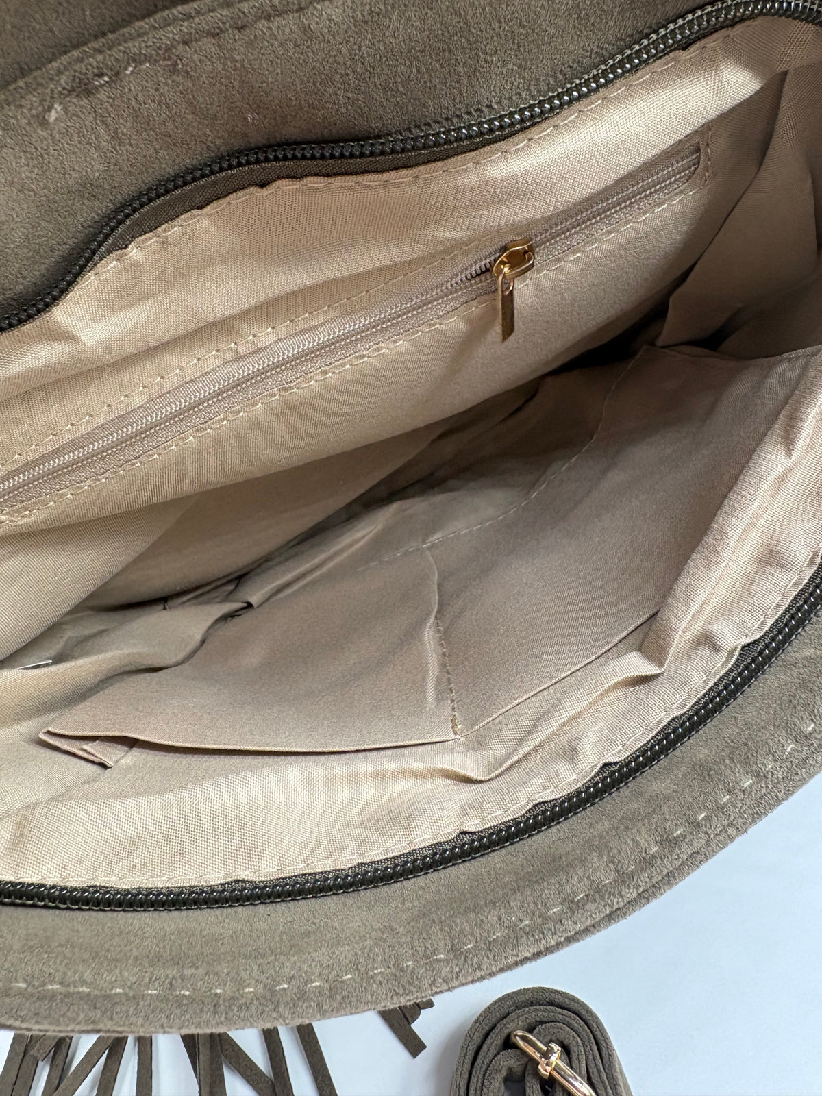 Borsa in Camoscio con Frange - DR-CLYDE SHOP ONLINE