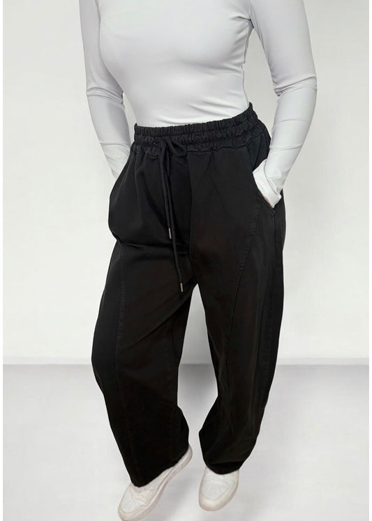 Pantalone Donna Taglia Unica Elastico - Stile Cargo Oversize