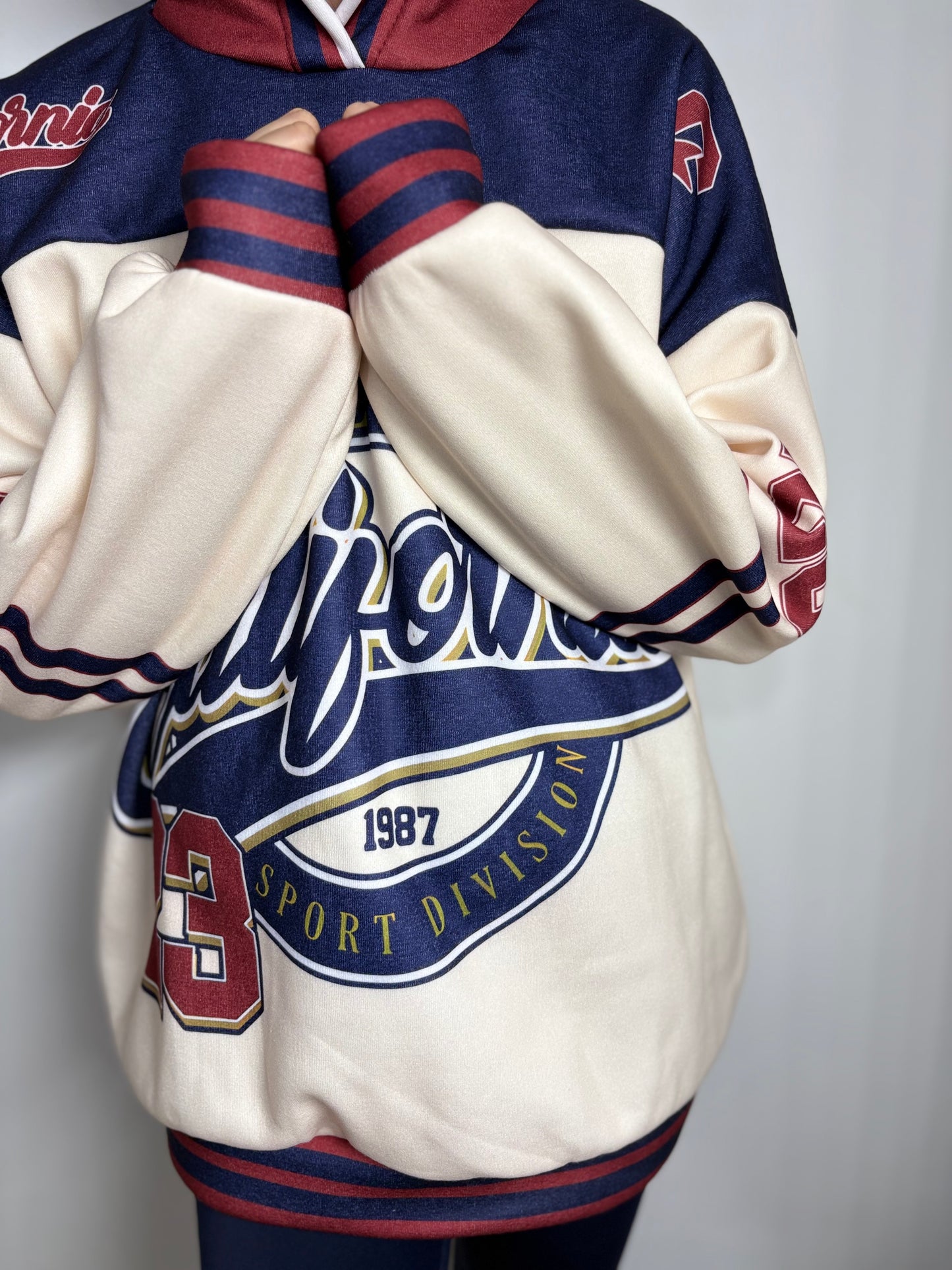 Felpa Donna con Cappuccio Stile College - Hoodie Oversize Athletic