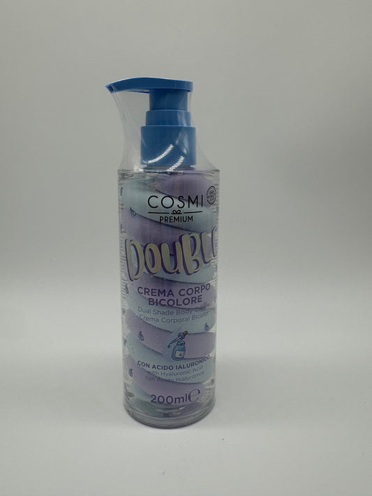 Cosmi Premium Double Crema Corpo Bicolore 200ml – Acido Ialuronico, Vitamina C, Burro di Karité