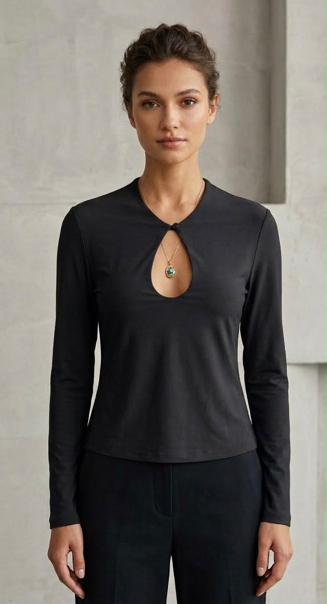 Maglia a manica lunga con Scollo a Goccia - DR-CLYDE SHOP ONLINE