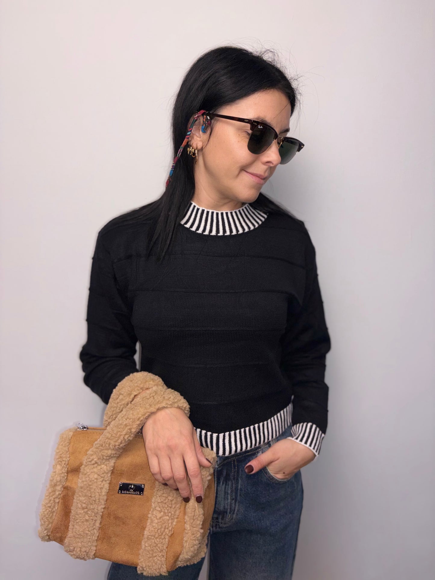 Maglione Crop con Righe - Stile Casual Elegante