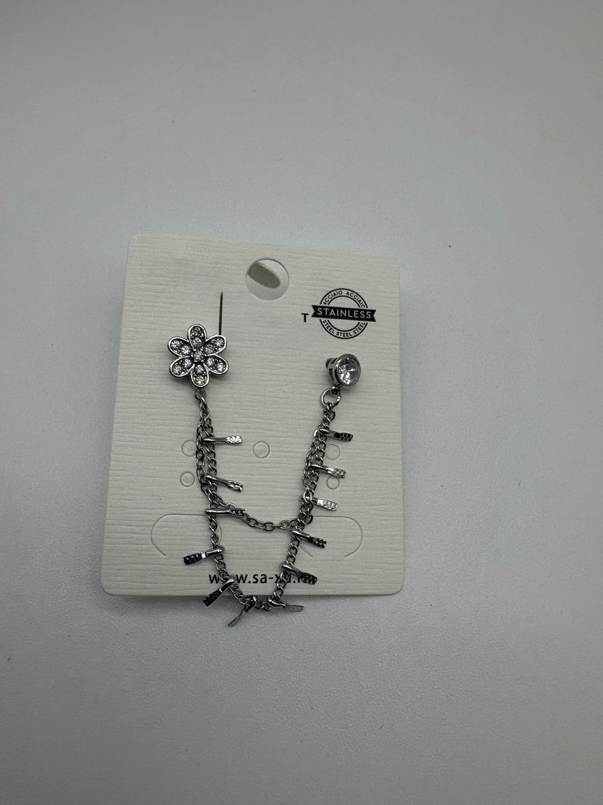 Orecchini doppio Foro con Fiore Acciaio Inossidabile - DR-CLYDE SHOP ONLINE