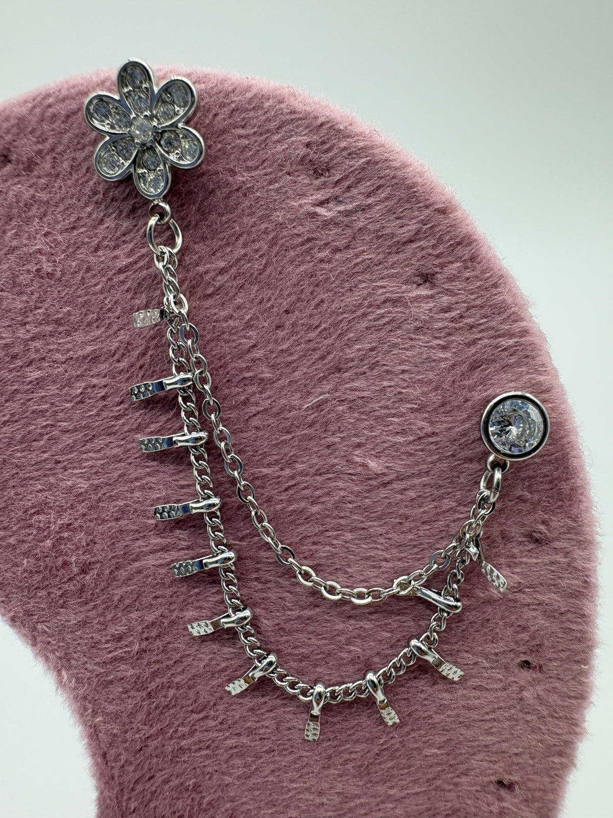 Orecchini doppio Foro con Fiore Acciaio Inossidabile - DR-CLYDE SHOP ONLINE