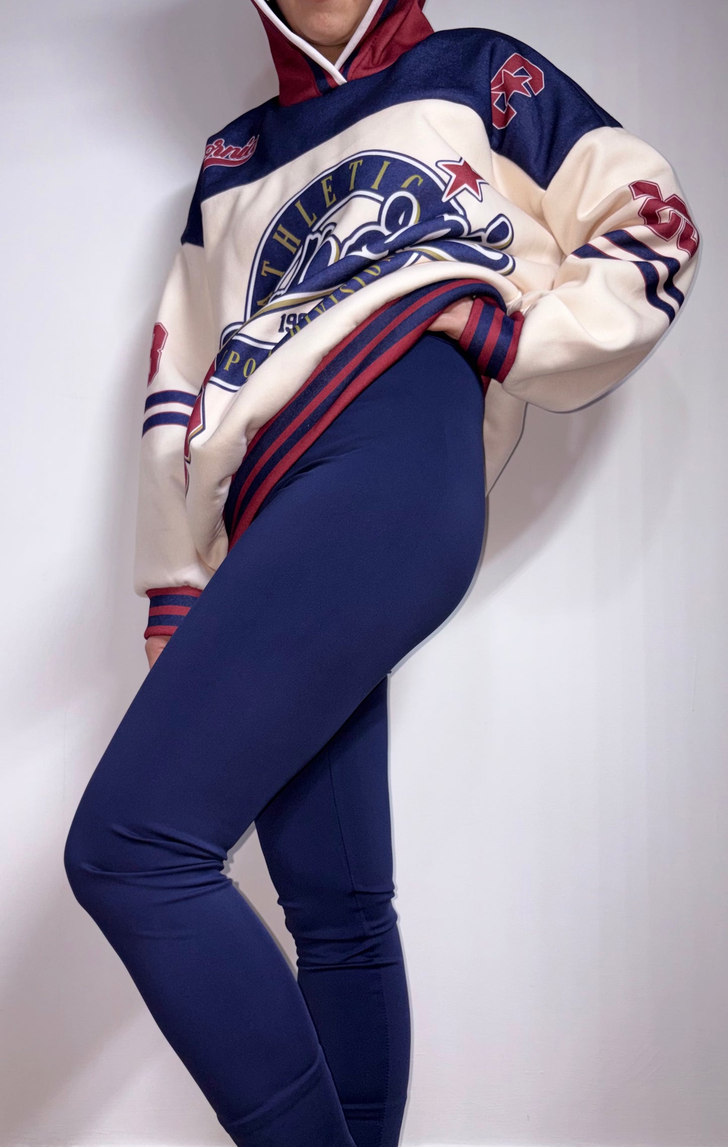 Felpa Donna con Cappuccio Stile College - Hoodie Oversize Athletic