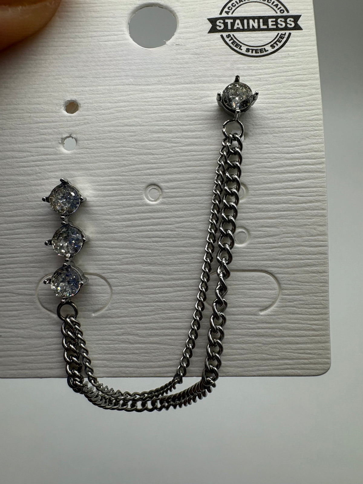 Orecchini doppio foro con punti luce Acciaio Inossidabile - DR-CLYDE SHOP ONLINE