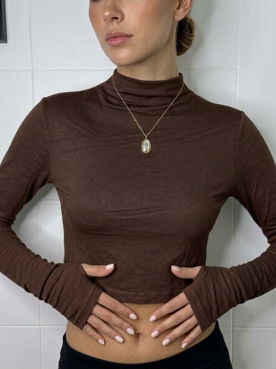 Crop con Manica a guanto In Cotone - DR- CLYDE SHOP ONLINE