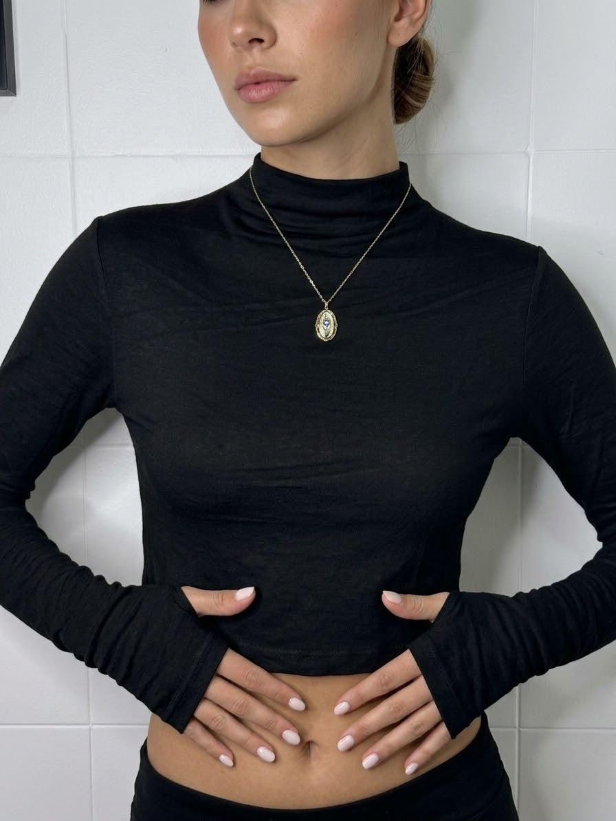 Crop con Manica a guanto In Cotone - DR- CLYDE SHOP ONLINE