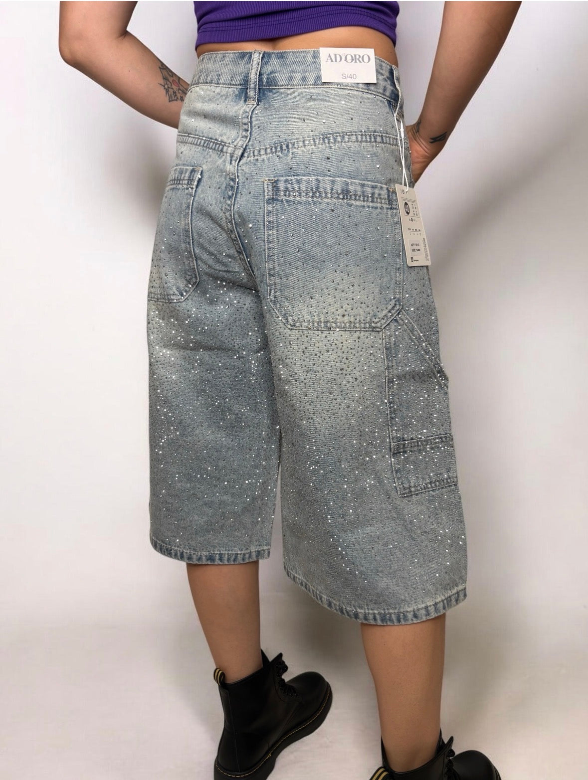Bermuda donna con brillantini- DR-CLYDE SHOP ONLINE