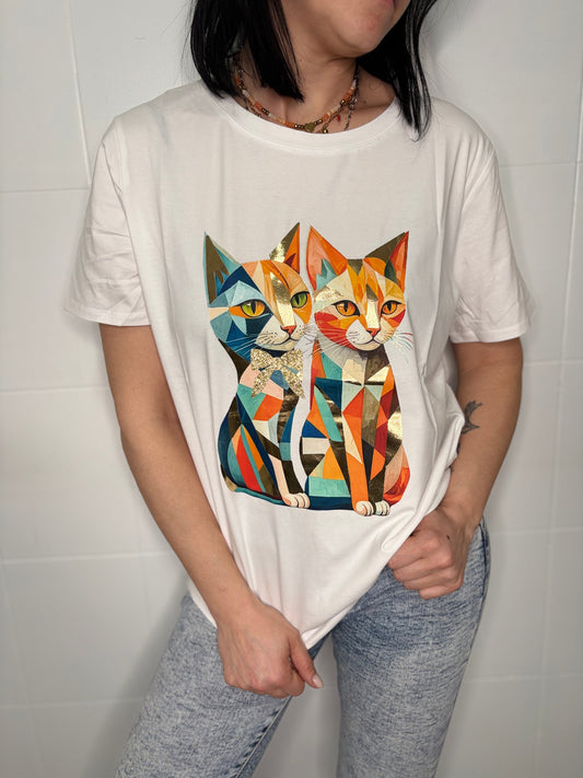 T-Shirt Donna Gatti Geometrici - Arte Moderna Multicolor