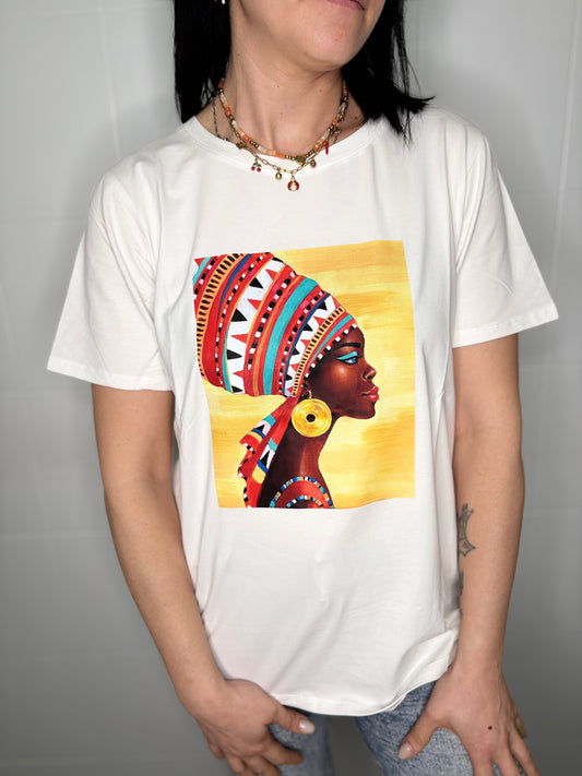 T-Shirt Artistica Africana - Taglia Unica XS-XL