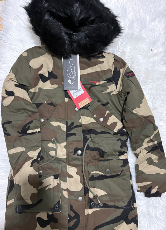 Parka Mimetico Donna con Pelliccia - Giacca Militare Invernale