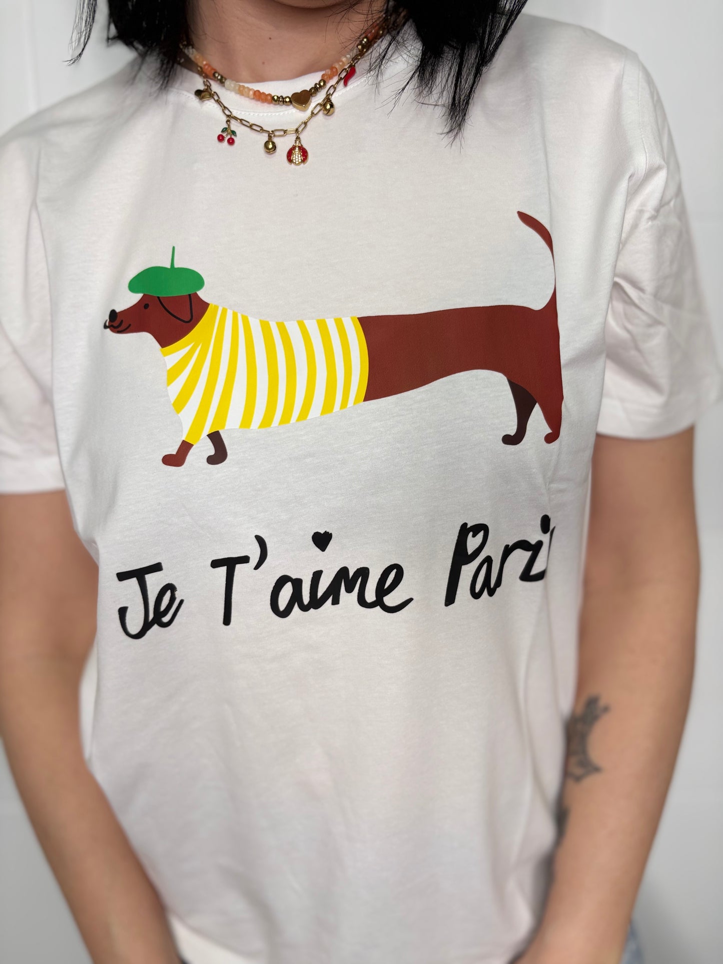 T-Shirt Donna Je T'aime Paris - Bassotto Parigino