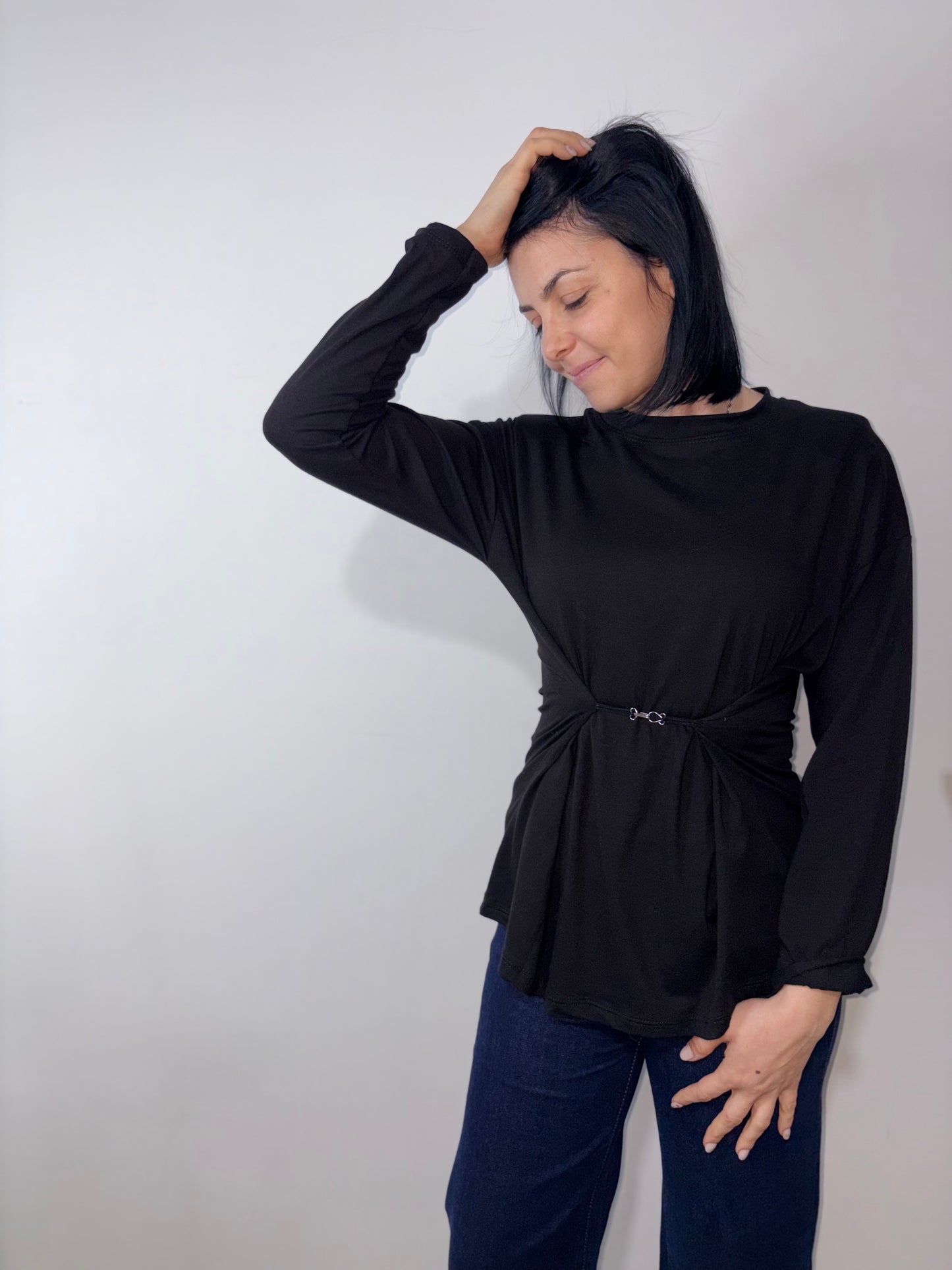 Maglia Donna con Cintura Maniche Lunghe - Taglia Unica