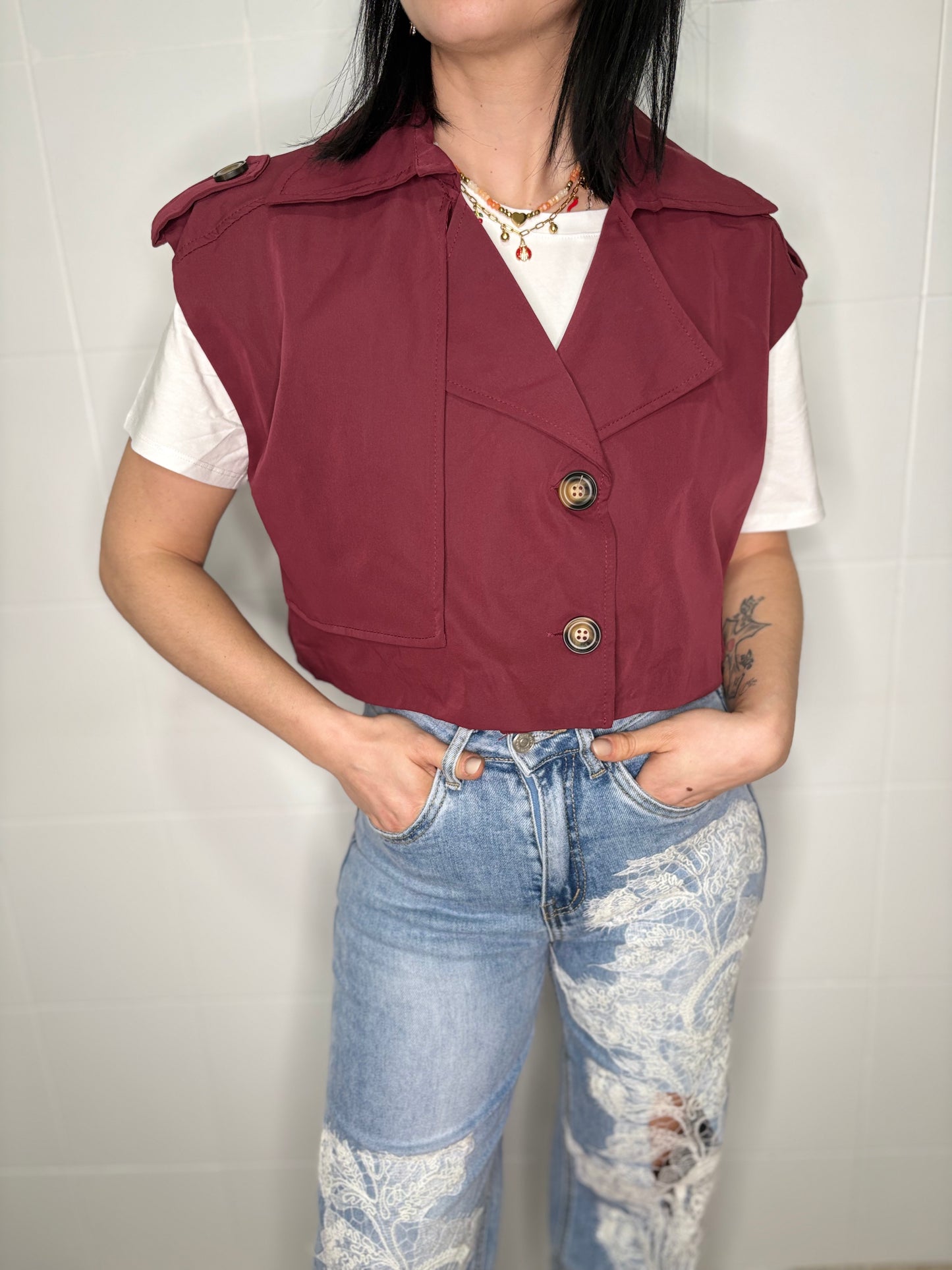 Gilet Senza Maniche Donna in Cotone - Taglia Unica XS-L