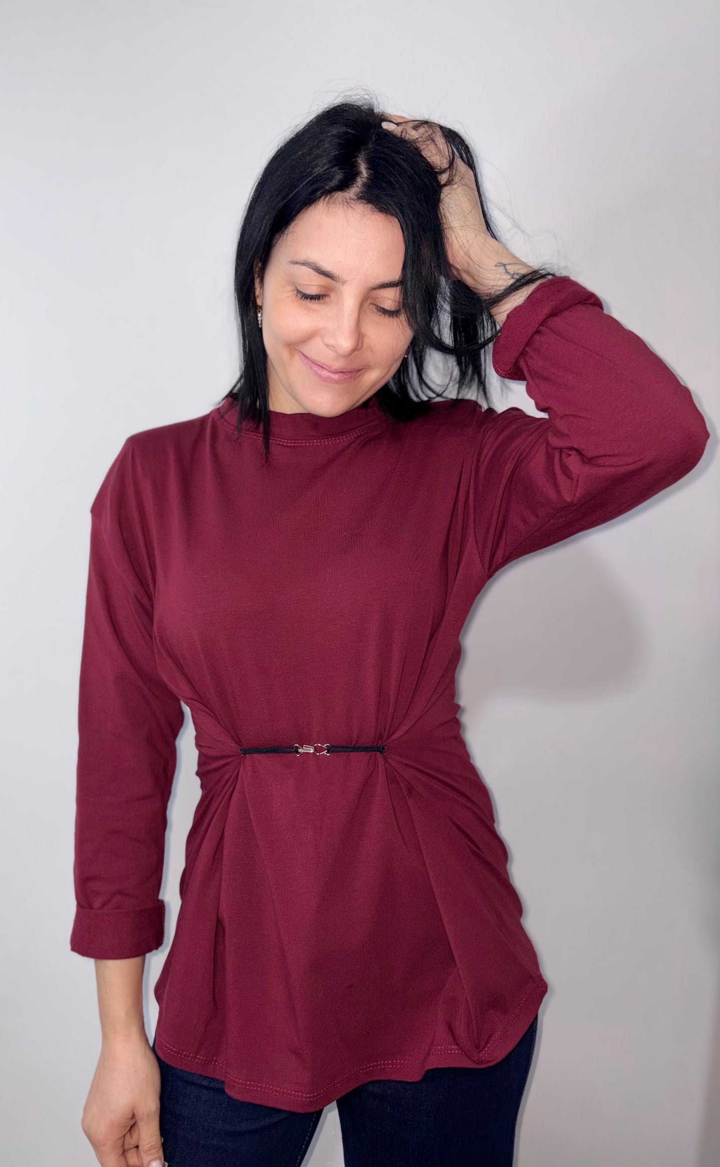 Maglia Donna con Cintura Maniche Lunghe - Taglia Unica