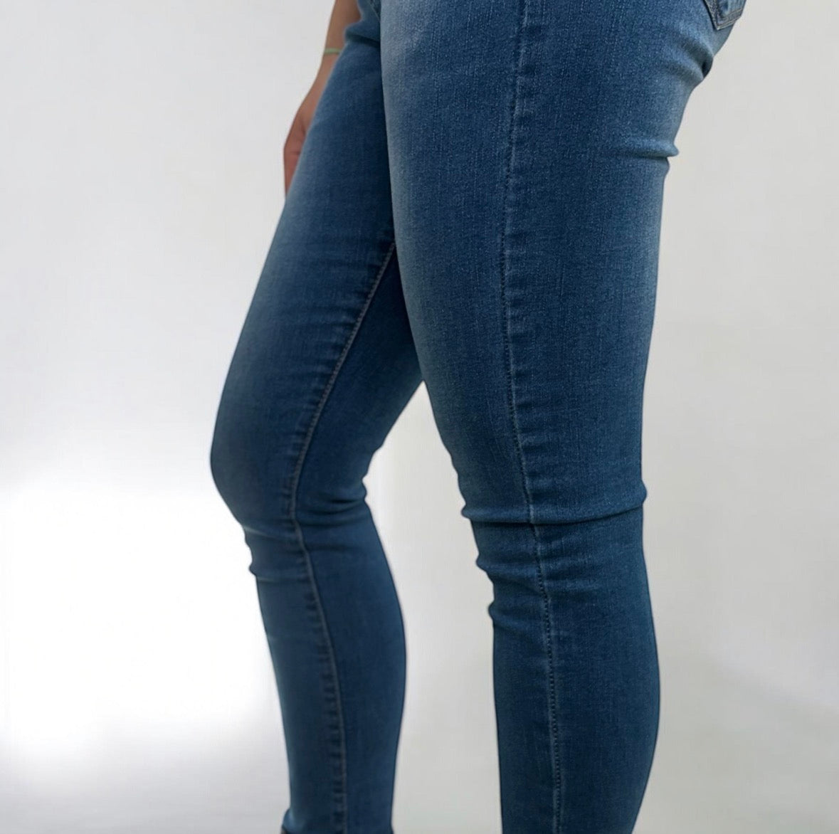 Jeans Skinny Donna Vita Alta Blu Scuro - Denim Elasticizzato Premium