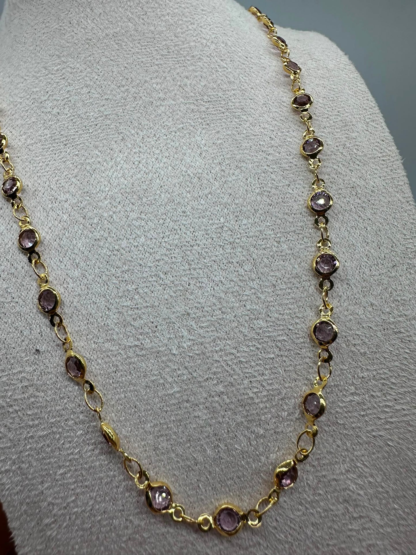 Collana Princess – Catena con Cristalli | Acciaio Inossidabile 40 cm