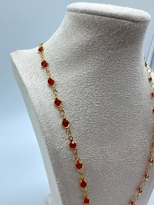 Collana Princess – Catena con Cristalli | Acciaio Inossidabile 40 cm