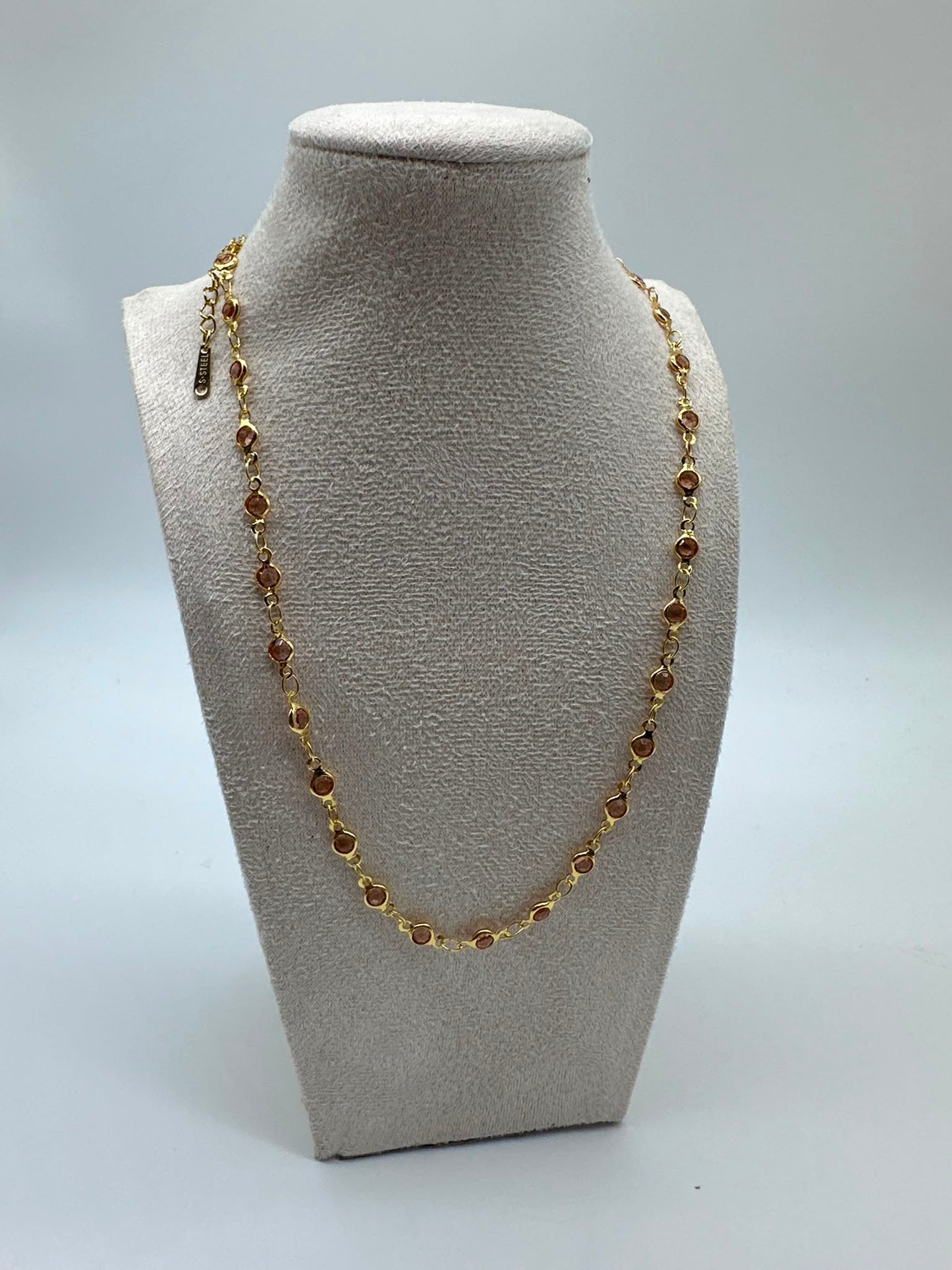 Collana Princess – Catena con Cristalli | Acciaio Inossidabile 40 cm