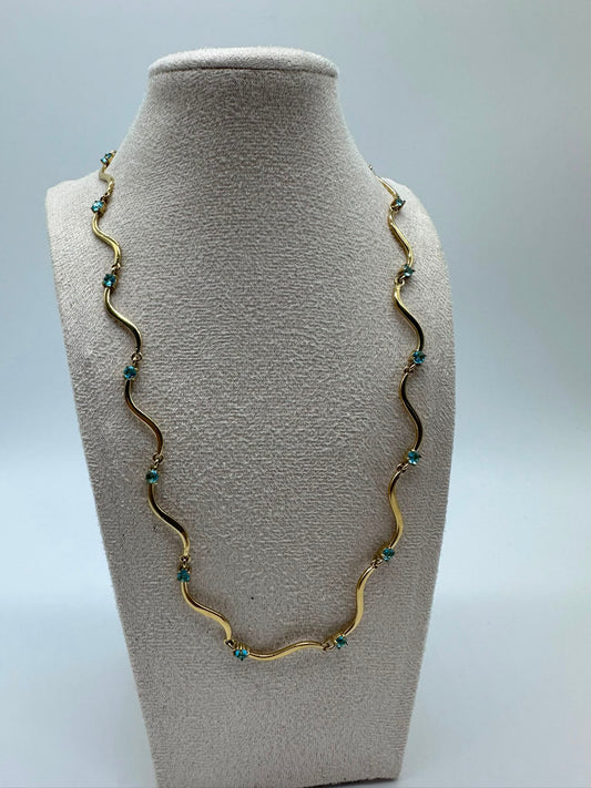 Collana gemme azzurra 316L