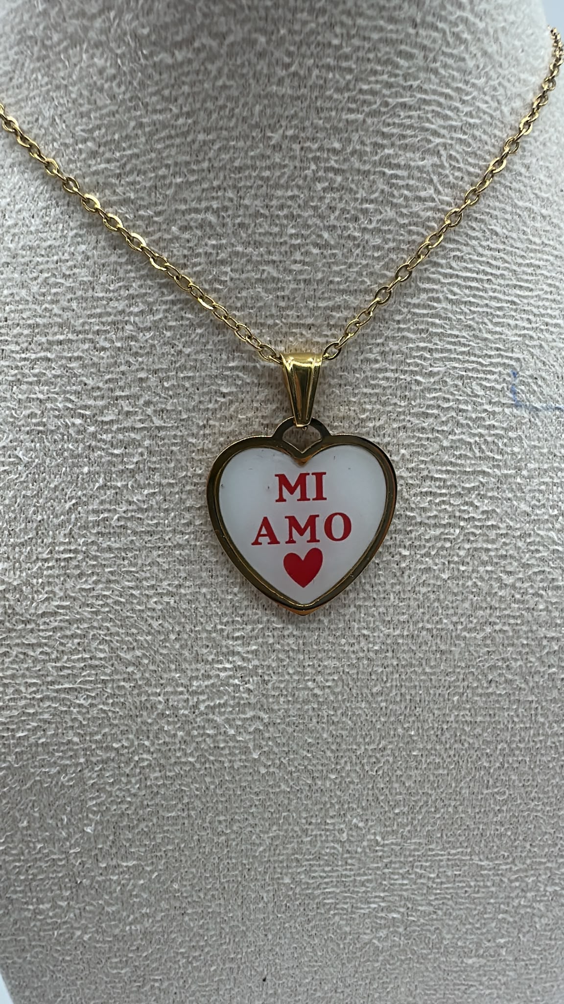 Collana donna con ciondolo “Mi Amo” - Acciaio inossidabile