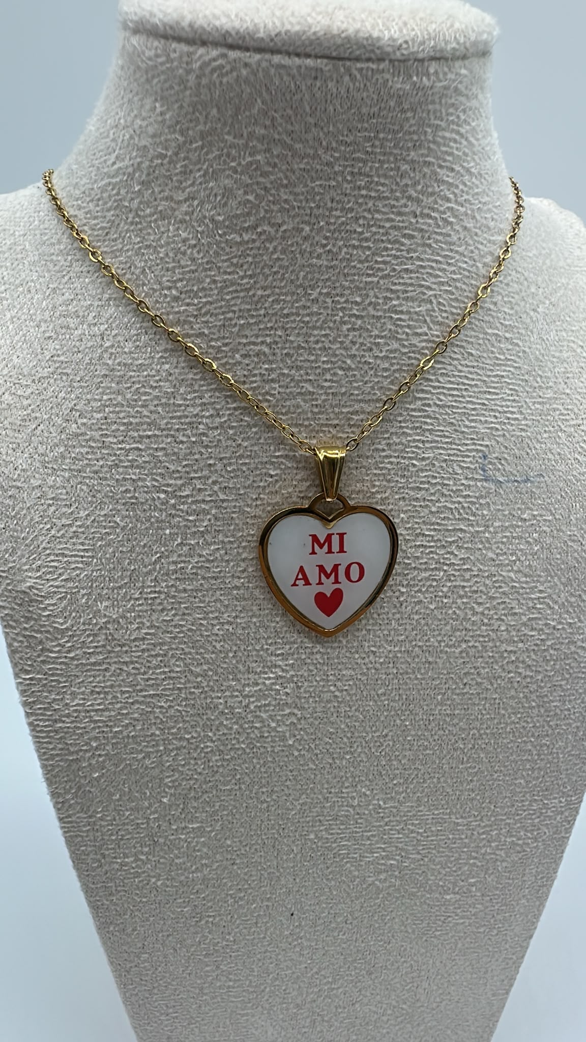 Collana donna con ciondolo “Mi Amo” - Acciaio inossidabile